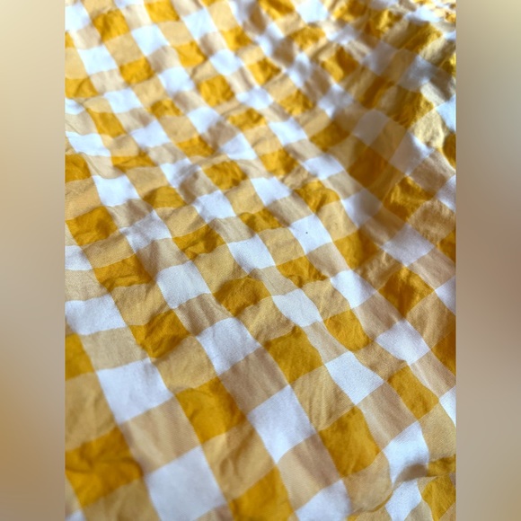 H&M Yellow Gingham Crinkle Smocked Dress - Picture 3 of 5